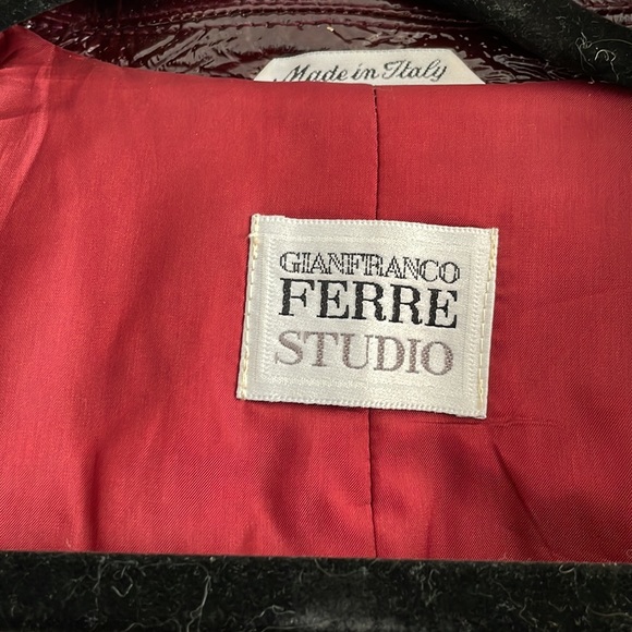 Vintage GianFranco Ferre Patent Leather Burgundy Jacket - Picture 3 of 9